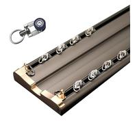 Ultra-Thin Curtain Track 2-Layer Ceiling/Walls Silent Roller Curtain Rail System for Living Room & Bedroom Champagne Color 3.2m (2 x 1.6m)