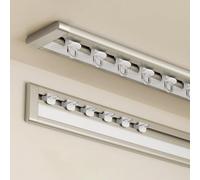 Ultra Thin Curtain Track Set24.6ft Aluminum Drapery Rod with Roller Hooks Cuttable for BayEasy NoDrill InstallationChampagne Finish