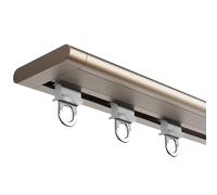 Ultra-Thin Curtain Track White Aluminium Ceiling Curtain Rails Straight Sliding Curtain Rod for Room Divider, Windows, Protect Privacy(Brass,200cm/6.5ft)