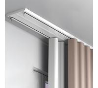 Ultra-Thin Double Ceiling Curtain Rails - Aluminum Room Divider Track Set for Living Room & Bedroom, 3.20m (4 x 80cm), White