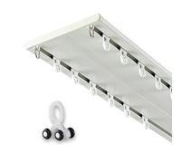 Ultra-Thin Double Track Curtain Rail 310cm - Aluminum Ceiling Rod for Living Room & Bedroom Adjustable Lengths 120-500cm White Perfect for Elegant Window Treatments