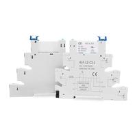 Ultra Thin Electromagnetic Relay 12V DC/AC Coil for PLC DIN Rail Relay HF41F with LED Indicator, 5 Pins 1NO 1NC 6A SPDT (Pack of 2)