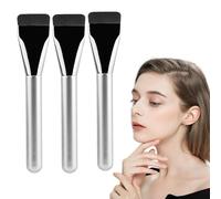 Ultra-Thin Flat Top Foundation Brush, Flat Blush Concealer Brush, for Liquid, Cream & Powder, Seamless Application, Non-Shedding, No Streaks (3PCS)