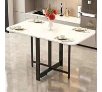 Ultra Thin Folding Dining Table Extendable Drop Leaf Table with Metal Frame Multifunctional Expandable Table for Work Study & Dining - Space-Saving Design Anti-Falling Bracket Stylish Home F...