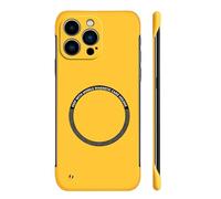 Ultra Thin Hard Pc Magnetic Frameless Case, Compatible with Magsafe and Wireless Charging, for iPhone 16/15/14/13/12/11ProMax (Yellow,for iPhone 11)