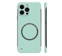 Ultra Thin Hard Pc Magnetic Frameless Case, Compatible with Magsafe and Wireless Charging, for iPhone 16/15/14/13/12/11ProMax (Light Cyan,for iPhone 16Promax)