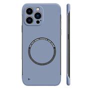 Ultra Thin Hard Pc Magnetic Frameless Case, Compatible with Magsafe and Wireless Charging, for iPhone 16/15/14/13/12/11ProMax (Gray purple,for iPhone 11Pro)