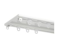 Ultra-Thin Heavy Duty Double Row Curtain Track - Silent Aluminium Ceiling Mount Curtain Rod for Bedroom and Hotel Windows 2.5m Length