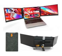 Ultra Thin Laptop Screen Extender Monitor Portable, One Cable Connection 14" 1080P FHD Lightweight Triple Screen,Fit for 13-17" Laptop, Plug & Play Compatiable with Win/Mac/Chrome/Android/Switch