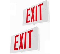 Ultra Thin LED Exit Sign, Red Letter Emergency Exit Lights, 120V-277V, Universal Double-Sided Mount (2 Pack)
