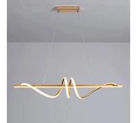 Ultra-Thin Linear Pendant Light, Geometric Metal Strip Hanging Lamp with White Silicone Lampshade, Spiral Long Suspension Lamps, Dimmable LED Chandelier, Dining Room Drop Lights