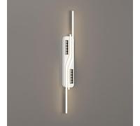 Ultra-thin Linear Wall Lamp, Bedside Wall Sconce, Metal Strip Wall Light with Acrylic Lampshade, Modern LED Wall Lamps - 3 Color Mode, White Geometric Long Wall Lights (100CM)
