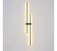 Ultra Thin Linear Wall Light, Black Metal Strip Wall Lamp with Silicone Shade, Bedside Long Wall Sconce,Modern LED Wall Lights, Geometric Hallway Wall Lamps, 12W - 3000K