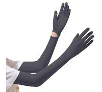 Ultra Thin Long Sleeve UV Protection Gloves for Women, Breathable Touch Screen Sun Protection Driving Gloves for Women, Grey Dark, One size