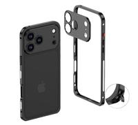 Ultra-Thin Metal Frame Heat Dissipation Case with Lens Protector for iPhone 17 - Advanced Cooling & Maximum Protection (Black, IPhone 17 Pro Max)