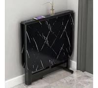 Ultra Thin Mobile Folding Dining Table, Extendable Drop Leaf with Metal Frame, Multifunctional Expandable Table for Work, Study & Dining, Anti-Falling Bracket, Space-Saving Design