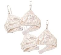 Ultra Thin Natural Silk 2PCS Smooth Double Sided Mulberry Silk Bra Soft Wireless Daily Bralette Support Bras For Women(White,M)
