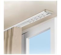 Ultra-Thin No-Drill Curtain Rod - Self-Adhesive Quiet Aluminum Track for Ceiling & Wall Mount, Adjustable Length 1.96FT to 19.7FT (1.60m/5.24FT)