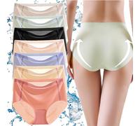 Ultra-Thin Non-Marking Ice Silk Underwear for Women, Breathable Invisible Seamless Hip Lift Briefs, Smooth Quick Dry Panties, Soft Stretchy (7PCS, 2XL(70-80kg))