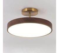 Ultra Thin Nordic LED Recessed Ceiling Light - Round Wooden Design for Living Room & Children's Room Modern Walnut & White Finish Stylish Indoor Lighting Fixture