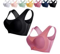 Ultra-Thin Plus Size Ice Silk Comfort Bra, Ultra-Thin Ice Silk Lifting Bra, Seamless Ice Silk Ultra Thin Bra for Women (Black+Red,7X-Large)