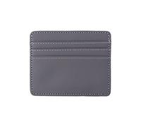 Ultra Thin PU Leather Card Holder Zero Wallet, Multi Slot Credit Card Holder Wallet Short Purse(Grey)