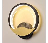 Ultra-Thin Ring LED Wall Lamp, Black d Modern Sconce with Acrylic Shade, 12W Energy Efficient, Decorative Corridor Lighting, Simple Atmosphere Illumination