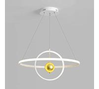 Ultra-thin Ring Pendant Light, Metal Annulus Hanging Lamp with Acrylic Lampshade, Restaurant Lighting Suspension Lamps, Modern LED Chandelier - 40W, Geometric Design Drop Lights