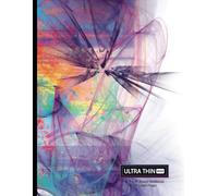 Ultra Thin Ruled Notebook Journal | 4mm Line Spacing | 125 Lined Pages: 8.5" x 11" Extra Narrow Lined Paper | Blank Notepad Diary Logbook | Tiny Handwriting | Psychedelic Neon Cyber White