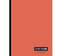 Ultra Thin Ruled Notebook Journal | 4mm Line Spacing | 125 Lined Pages: 8.5" x 11" Extra Narrow Lined Paper | Blank Notepad Diary Logbook | Tiny Handwriting | Orange Cover