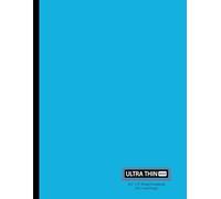 Ultra Thin Ruled Notebook Journal | 4mm Line Spacing | 125 Lined Pages: 8.5" x 11" Extra Narrow Lined Paper | Blank Notepad Diary Logbook | Tiny Handwriting | Cyan Cover