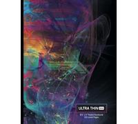 Ultra Thin Ruled Notebook Journal | 4mm Line Spacing | 125 Lined Pages: 8.5" x 11" Extra Narrow Lined Paper | Blank Notepad Diary Logbook | Tiny Handwriting | Psychedelic Neon Cyber Black