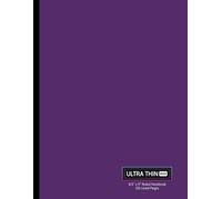 Ultra Thin Ruled Notebook Journal | 4mm Line Spacing | 125 Lined Pages: 8.5" x 11" Extra Narrow Lined Paper | Blank Notepad Diary Logbook | Tiny Handwriting | Purple Cover
