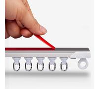 Ultra Thin Self Adhesive Curtain Track No Drill Ceiling Mount for Windows Doors Bathrooms Closets & Beds 410cm Aluminum Hidden Curtain Rail with Gliders