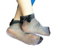 Ultra Thin Sheer Bowknot Bright Silk Socks Ankle Soft Fashion Women Heap Socks Practical