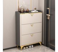 Ultra Thin Shoe Sto Cabinet with 3 Flip Doors Dustproof Cover Shoe Rack for 19-30 Pairs Ideal for Bedroom Dormi Entryway - Space-Saving Design (80X17X120cm)