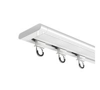 Ultra-Thin Silent Aluminium Curtain Rail - 8.2ft Ceiling Track for Office Living Room Bedroom - Easy Installation with Pre-Drilled Holes (White)