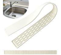 Ultra-Thin Silicone Drainage Mat, 70x5cm Narrow Extended Silicone Drying Mat Ultra-Thin Anti-Slip Drainage Mat Faucet Draining Pad for Kitchen Bathroom Countertop Sponge Soap Dispenser (White)