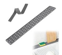Ultra-Thin Silicone Drainage Mat, Narrow Kitchen Sink Splash Guard Draining Mat, Around Tap Extended Drainer Mat, Anti-Slip Drainage Mat for Kitchen Bathroom (Grey)
