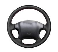 Ultra-Thin Steering Wheel Cover For Hyundai For Tucson 2004 2005 2006 2007 2008 2009 2010 Hand-stitched Black Leather Car Steering Wheel Cover(White Thread)