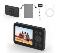 Ultra Thin Super Light 4K Digital Camera, Minimalist 64MP Point and Shoot Digital Cameras with 18X Zoom, Portable Compact Camera for Vlogging Travel, Gifts for Teen Girl Women Beginner, Black