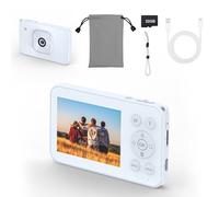 Ultra Thin Super Light 4K Digital Camera, Minimalist 64MP Point and Shoot Digital Cameras with 18X Zoom, Portable Compact Camera for Vlogging Travel, Gifts for Teen Girl Women Beginner, White