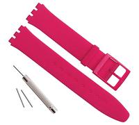 Ultra-Thin Swatch Replacement 16mm Waterproof Silicone Rubber Watch Strap Watch Band (Rose)