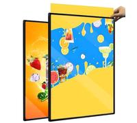 Ultra-thin Tempered Glass Led Light Box Wall - Mounted Advertising Display Frame Illuminated Poster Display, Silver/black Menu Board for Restaurants, Bars, Shops, Cafes black 60x80cm
