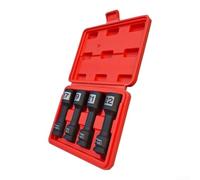 Ultra-Thin Tire Socket Set 4-Piece CR-MO Steel H17-H22 for Wrenches - Black Phosphate Finish Car Repair Tool Kit with Storage Case(17mm)
