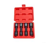 Ultra-Thin Tire Socket Set 4-Piece CR-MO Steel H17-H22 for Wrenches - Black Phosphate Finish Car Repair Tool Kit with Storage Case(21mm)