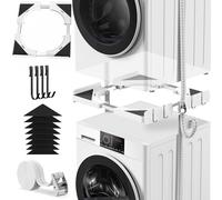 Ultra-thin Universal Washing Machine & Tumble Dryer Stacking Kit,Heavy Duty Adjustable Frame (45-68cm) with Reinforced Ratchet Straps & Secure Mounting Brackets,Anti-Vibration Stackable Solution