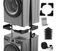 Ultra-thin Universal Washing Machine & Tumble Dryer Stacking Kit,Heavy Duty Adjustable Frame (45-68cm) with Reinforced Ratchet Straps & Secure Mounting Brackets,Anti-Vibration Stackable Solution