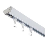 Ultra-Thin V-Shaped Curtain Track System, Ceiling Rail for Drapes & Room Divider, 90-Degree Bend for Straight/Bay Windows, White, 22.9ft (5 x 140cm)