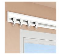 Ultra Thin White Aluminum Mounting Track for RVs Wall Mounted Rail for Room Dividers Showers & Bay Windows 260cm/8.5ft (2 x 130cm)